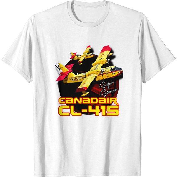 Canadair Cl-415 Super Scooper Firebomber Aircraft T Shirts-image