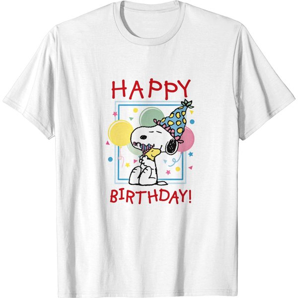 Happy Birthday Snoopy Dog Love Cartoon T-Shirts-image