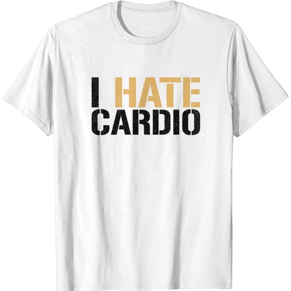I Hate Cardio Funny Fitness Weightlifting Bodybuilder T-Shirts-image