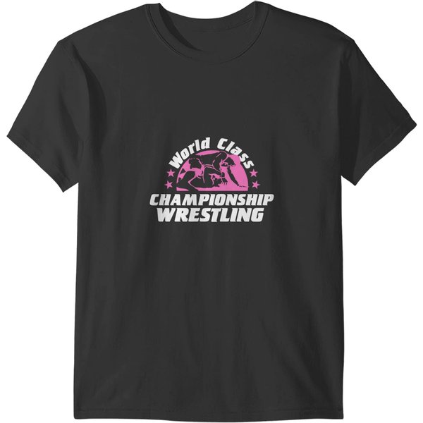 World Class Championship Wrestling Logo Breast Cancer Awareness T-Shirts-image