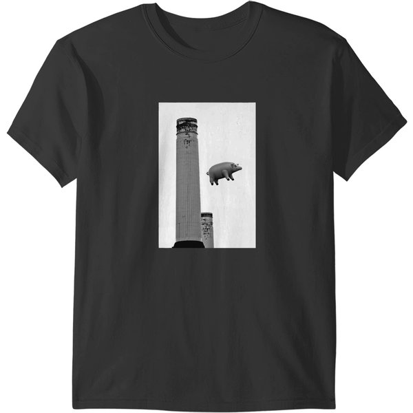Pinks Floyd Pig At Battersea Photographic Print T-Shirts-image