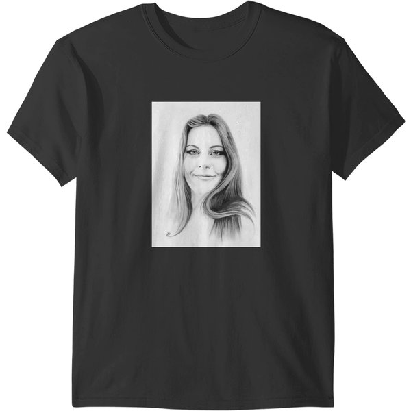 Floor Jansen Pencil Portrait. T-Shirts-image