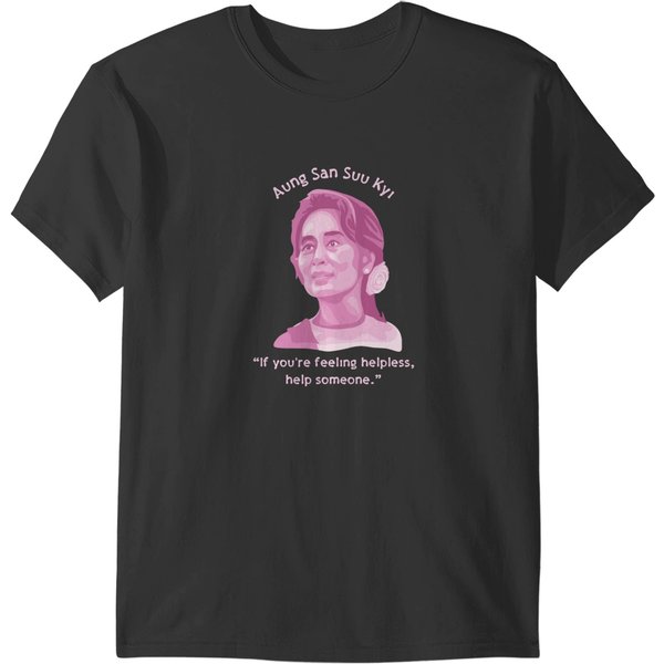 Aung San Suu Kyi Portrait And Quote T-Shirts-image