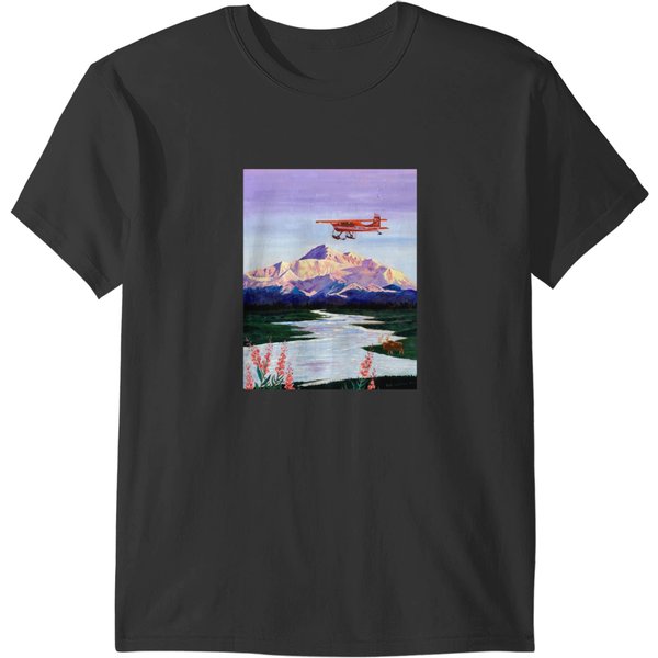Denali Mountain Painting, K2 Aviation, Living Room Painting, Alaska Mountain, Gift For Pilot, Scott T-Shirts-image
