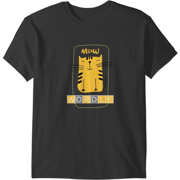 Clever Kitty Loves Wordle -Wordle Game - Wordle Puzzel T-Shirts-image