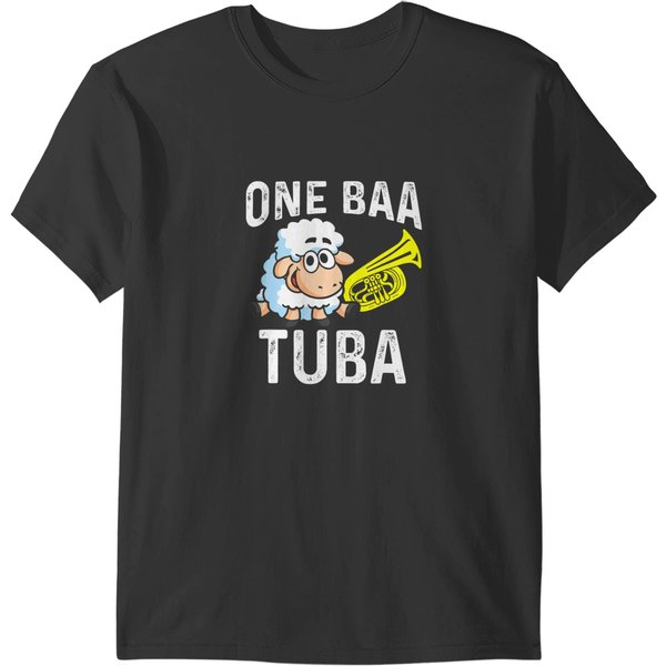 Funny Pun Quote One Baa Tuba Band Player T-Shirts-image