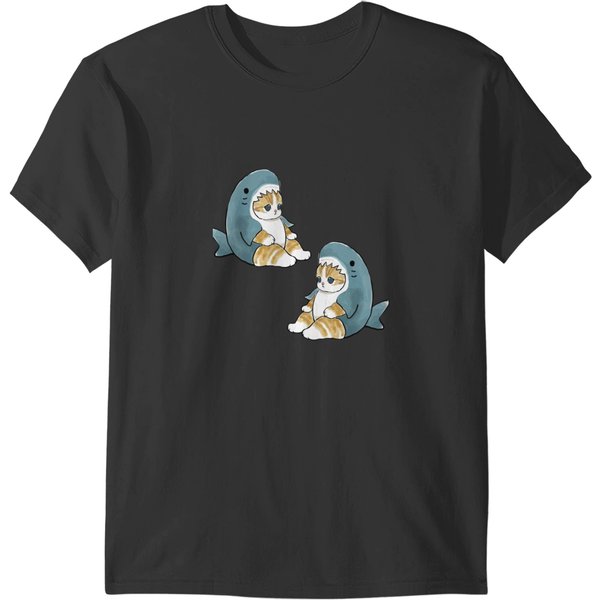 Mofu Sand 004-2Cute Cat Kitty Meeeeow Shark T-Shirts-image