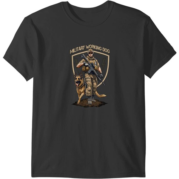 Military Working Dog K9 And Soldier T-Shirts-image