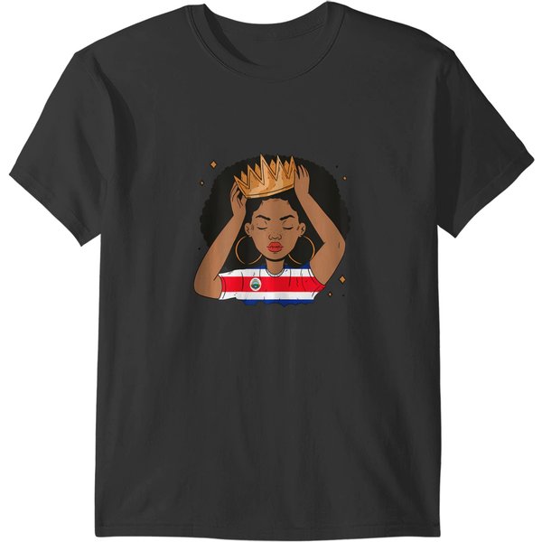 Costa Rican Girl Afro Hair Latina Melanin Costa Rica T T-Shirts-image