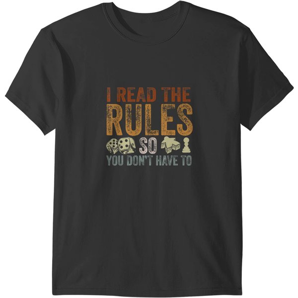 Board Games Vintage Game Night Men Women I Read The Rules T T-Shirts-image