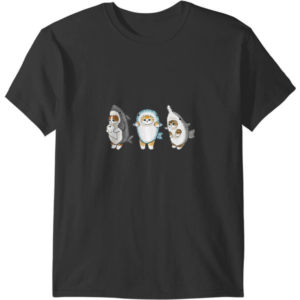 Mofu Sand Kawaii Drawings Tshirt - Mofusand Shark T-Shirts-image