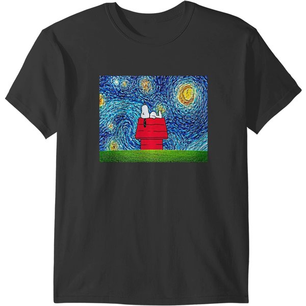 Snoopy Starry Night Van Gogh Parody T-Shirts-image