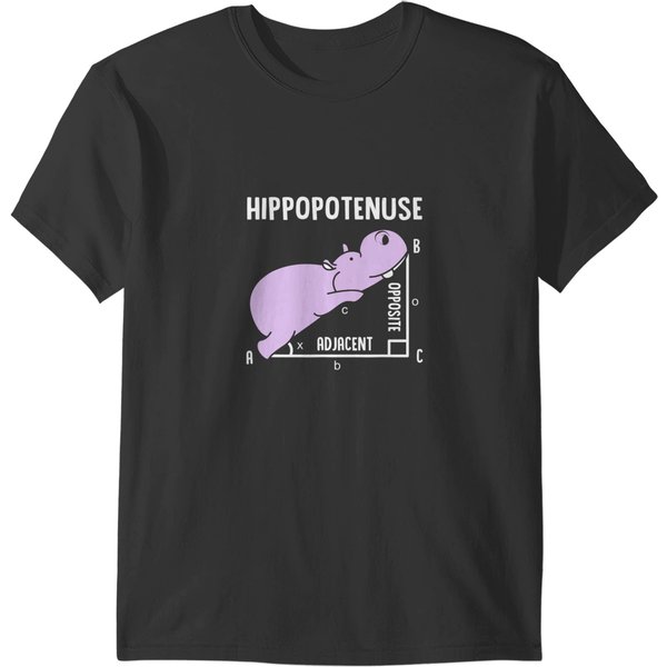 Hippo Gift Geometry Math Humor Hypotenuse Hippopotenuse T-Shirts-image