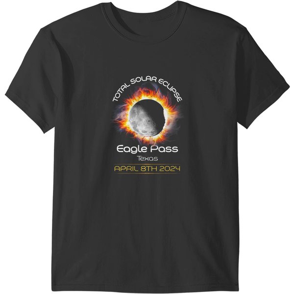 4.08.24 Total Solar Eclipse 2024 Eagle Pass Texas T-Shirts-image