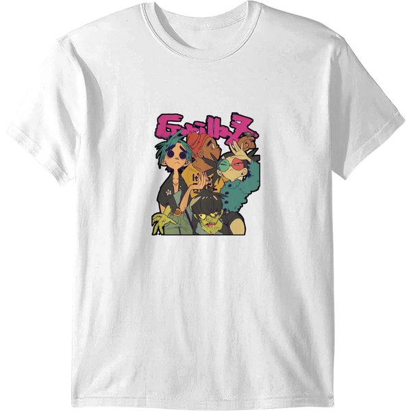 Gorillaz Crew (White) T-Shirts-image