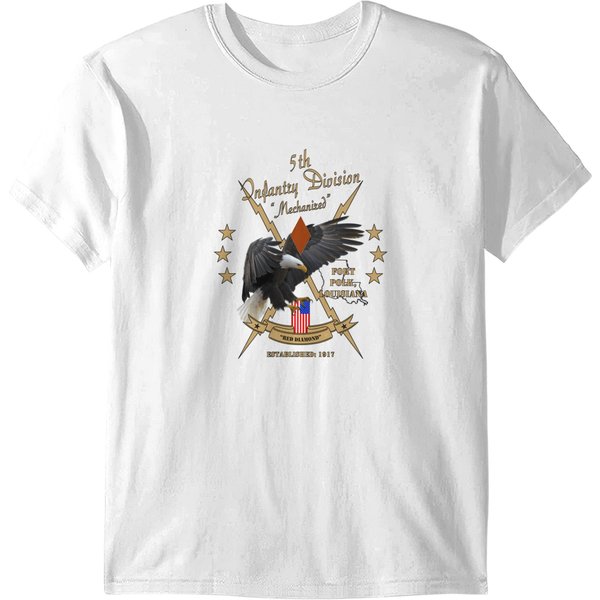 5Th Infantry Division (M) Eagle Design Fort Polk Veteran T-Shirts-image