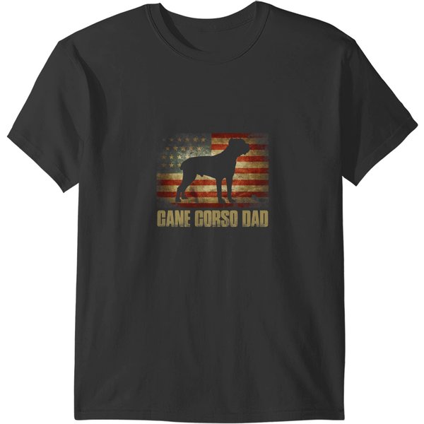Cane Corso Dad American Flag Patriotic Cane Corso T-Shirts-image