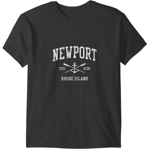 Newport Ri Crossed Oars &Amp; Boat Anchor Sports T-Shirts-image