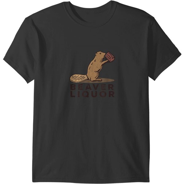 Beaver Liquor Drinking T-Shirts-image