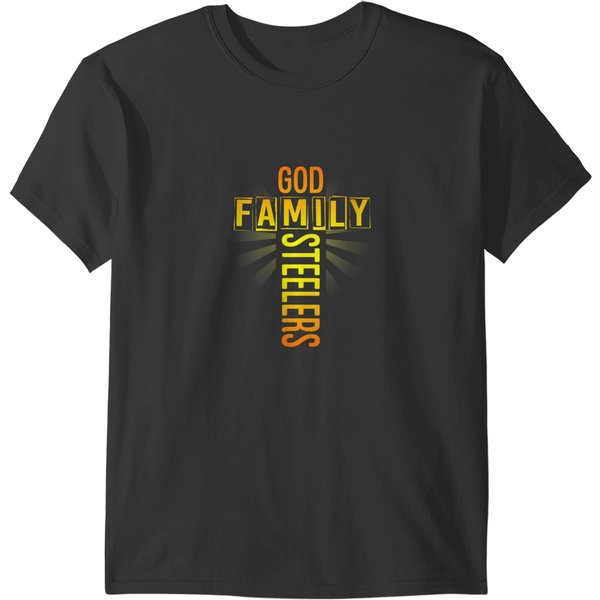 God Family Steeler Shirt Fathers Day Gift Tee T-Shirts-image