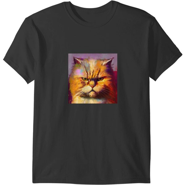 Snarky Cat In Abstract Active T-Shirts-image