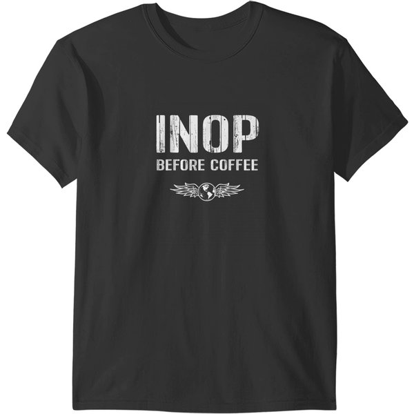 Funny Pilot Inop Before Coffee Tee Aviation Airplane T-Shirts-image