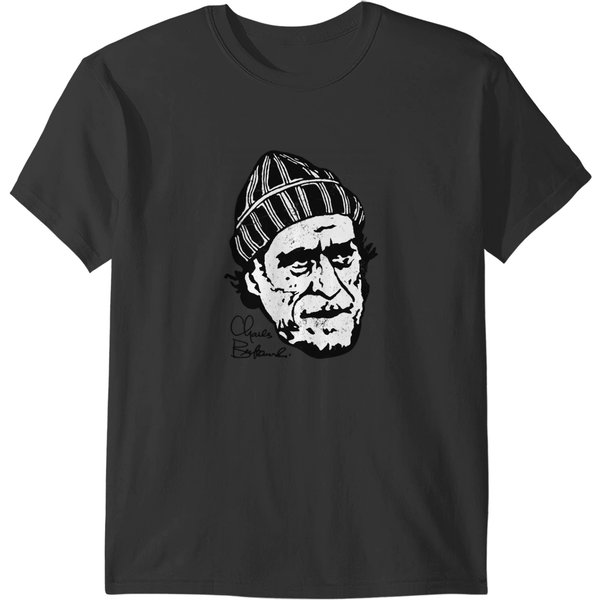 Charles Bukowski Signature Portrait - Charles Bukowski T-Shirts-image