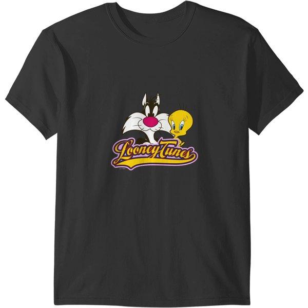 Sylvester And Tweety Bird Smiling Faces Logo Sweat T-Shirts-image