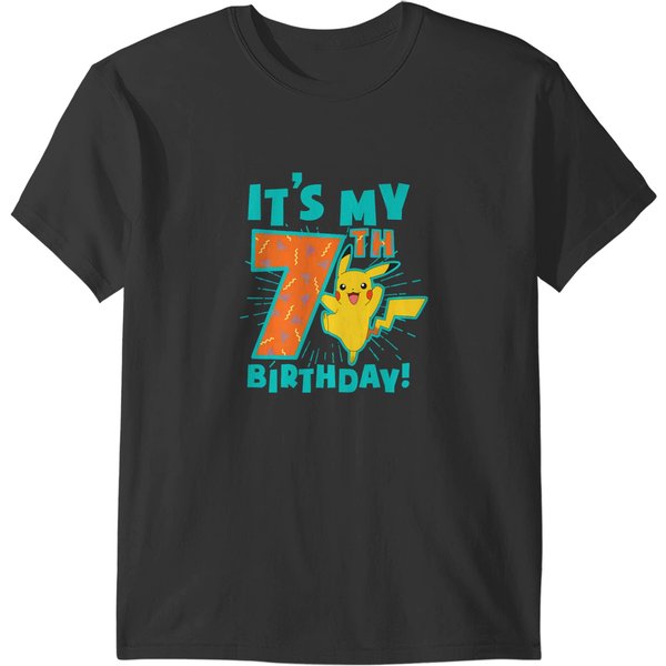 Pokã©Mon Pika My 7Th Birthday Awesome Celebration T-Shirts-image