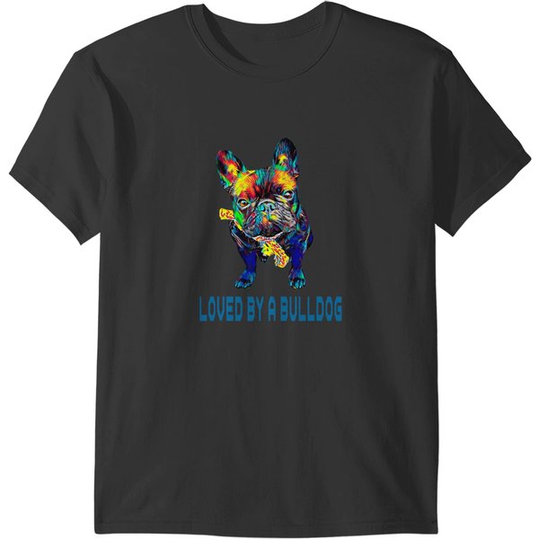 Loved By A Bulldog Funny Saying T-Shirt-image