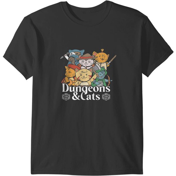 D And D Dungeon Cats T-Shirts-image