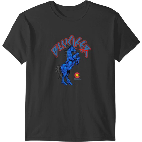 Blucifer The Demon Horse At Denver Airport Colorado T-Shirts-image