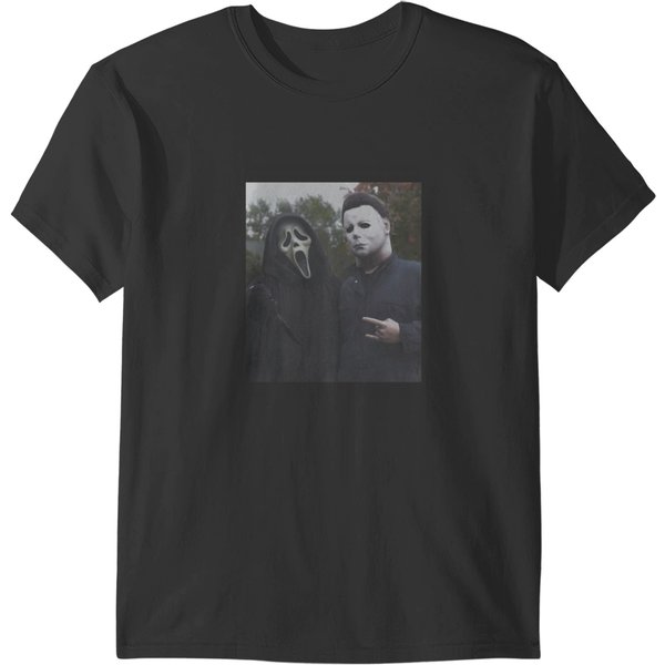 90S Ghostface Michael Myers Gift Funny Halloween T-Shirts-image