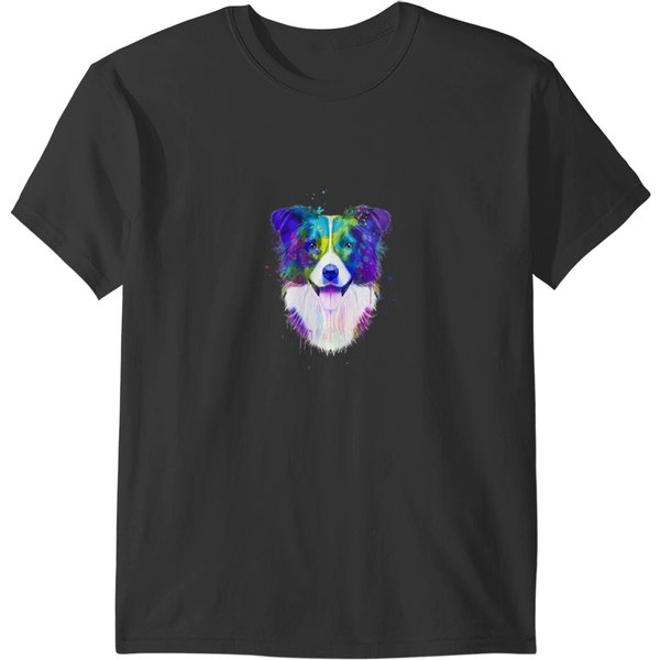 Border Collie Watercolor Art T-Shirts-image
