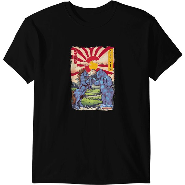 Blucifer Fighting Blue Bear Colorado Graphic Design T-Shirts-image