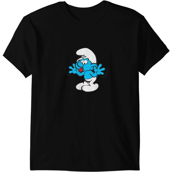 The Smuurfs Jokey Smurf Tongue Joyful Blue Comic T-Shirts-image