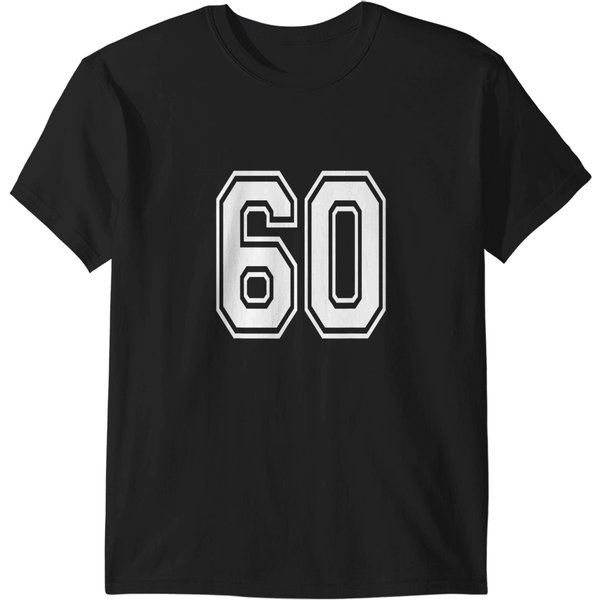 Number 60 Numbered Uniform Sports Jersey Team 60Th Birthday T-Shirts-image
