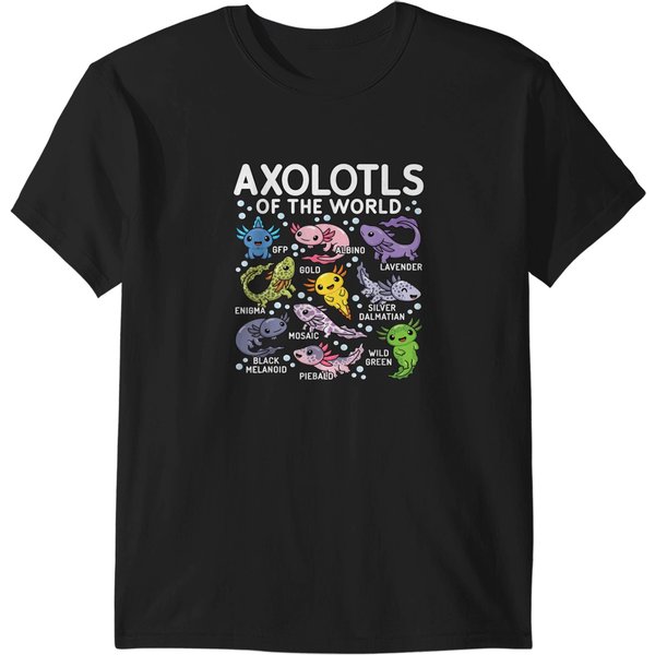 Axolotls Of The World Cute Kawaii Axolotl T-Shir T-Shirts-image