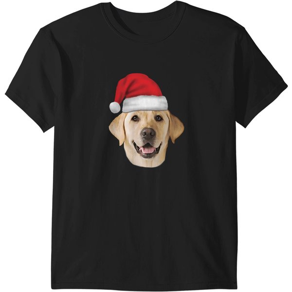 Santa Hat Yellow Lab Portrait Labrador Christmas Holiday T-Shirts-image