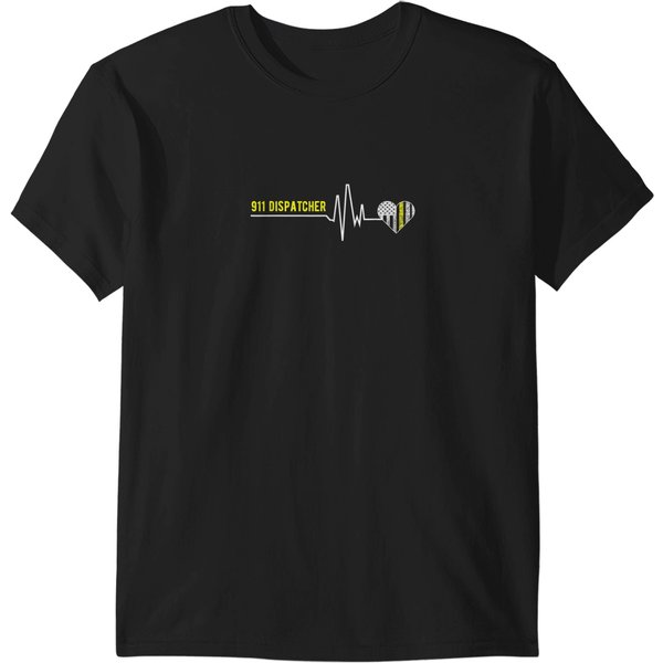 911 Dispatcher Heartbeat Funny 911 Dispatcher Gi T-Shirts-image