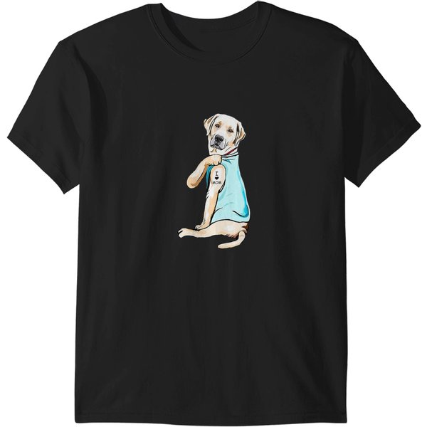Labrador Retriever Tattoos I Love Mom T-Shirts-image