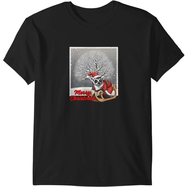 Christmas Lemur Merry Christmas Animals T-Shirts-image