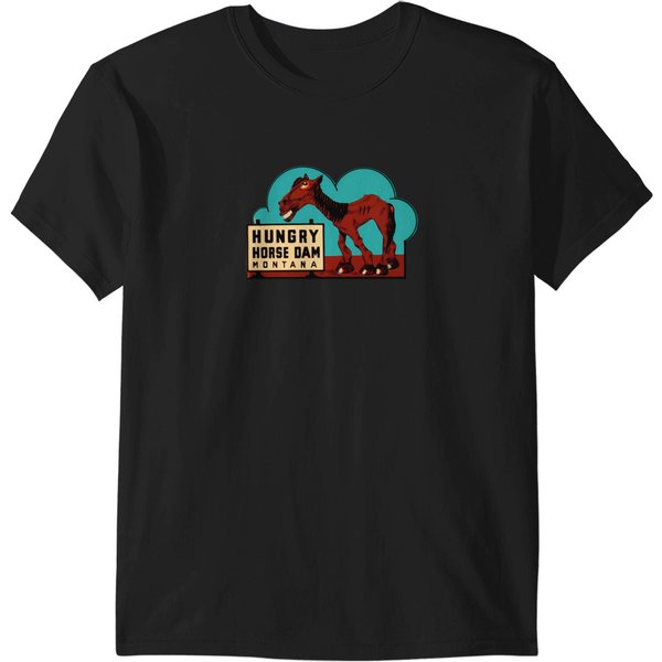 Hungry Horse Dam Montana Vintage Travel Decal T-Shirts-image