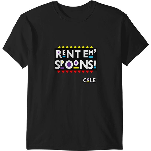 Rent Em Spoons 90S Black Sitcom Lover Urban Clothing T-Shirts-image
