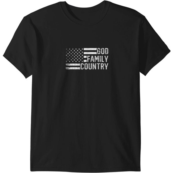 God Family Country Patriotic Christian Us Flag T-Shirts-image