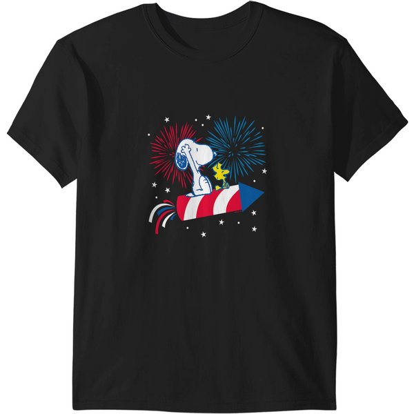 Peanutsss Snoopy And Woodstock July 4Th Fireworks T-Shirts-image