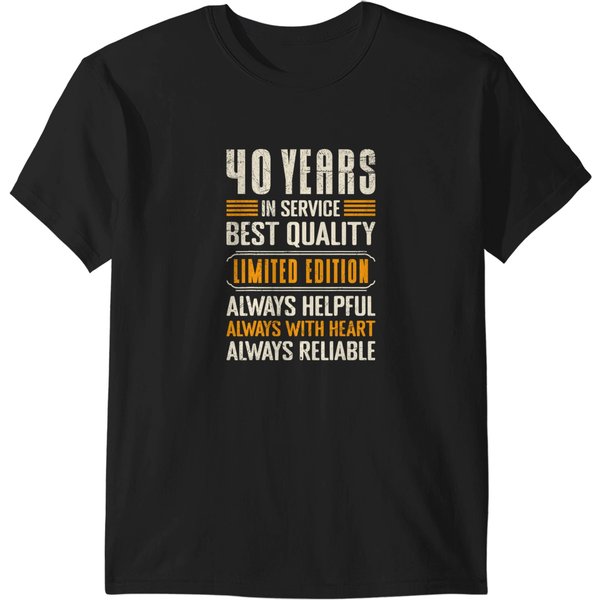 Service Anniversary 40 Years Of Work Colleague T-Shirts-image
