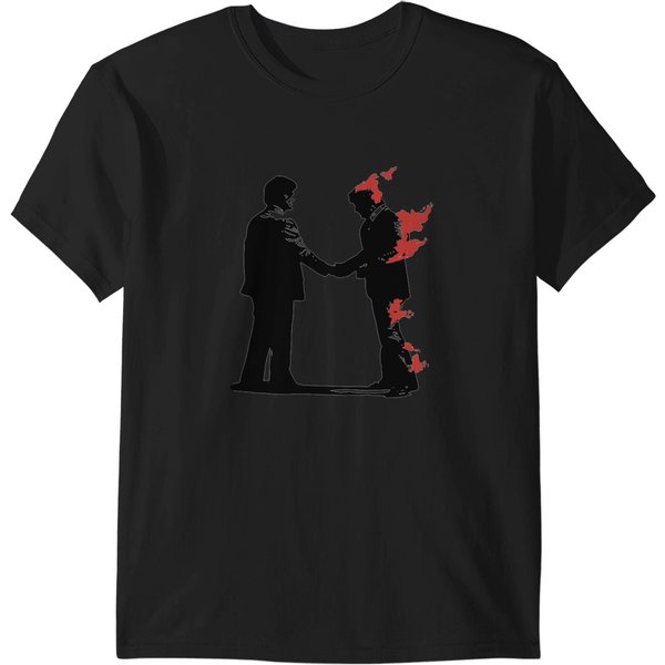 Floyd Pink Band Handshake Floyd Pink Album Cover Floyd Pink Concert Tour T-Shirts-image