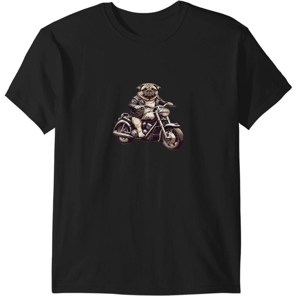 Pug Riding Motorcycle Biker Pug Classic Motorcy T-Shirts-image