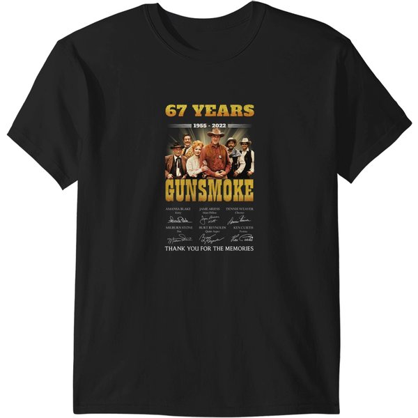 67 Years Gunsmoke Cast Signatures Thank You For Memories T-Shirts-image